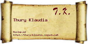 Thury Klaudia névjegykártya